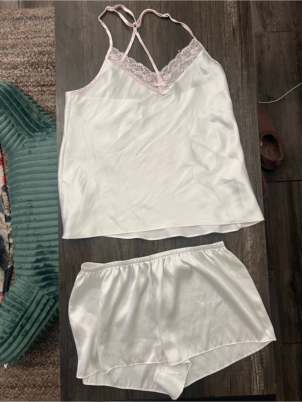 Silky White Pajama Cami & Shorts Set - Women's Sleepwear